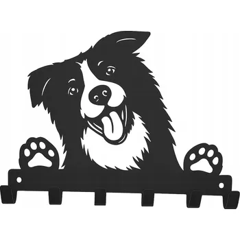 Věšák Věšák na klíče BORDER KOLIE na oblečení Nástěnný závěsný na ručníky LOFT