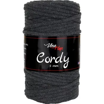 Vlna-hep Cordy šňůry 5mm - 8236 tmavě šedá