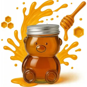 Obraz Skleněná Zavařovací Sklenička MEDVÍDEK 80ml se šroubovacím uzávěrem Na Zavařeniny džem, koření, med, dekoraci