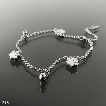 Řetízek Ocelový řetízek na nohu s motivem tlapky č. 218