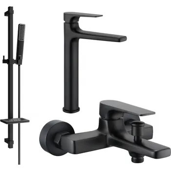 Vodovodní baterie Mexen Lynx DQ72 sada vanová, černá - 745913DQ72-70 Bateriové soupravy