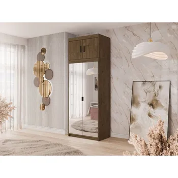 Nábytek Dvoudveřová šatní skříň Melen 2D se zrcadlem + nástavec, Barva: dub lefkas MIRJAN 5903211403811