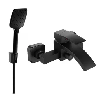 Vodovodní baterie Mexen Libra R62 vanová baterie se sprchovou soupravou, černá - 74513R62-70 Bateriové soupravy