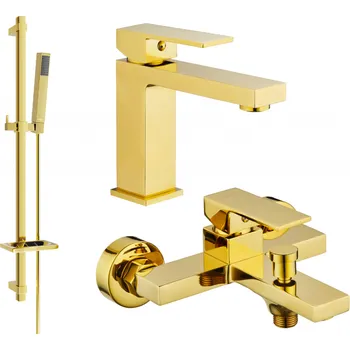 Vodovodní baterie Mexen Uno DQ77 vanová souprava, zlatá - 71403DQ77-50 Bateriové soupravy