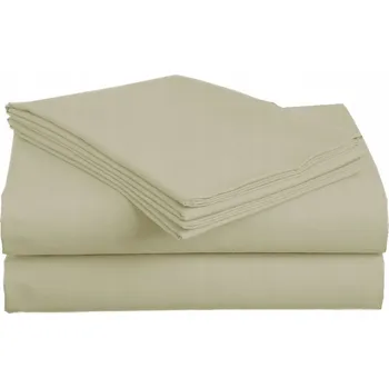 Prostěradlo PROSTĚRADLO KLASICKÉ BEZ GUMY BAVLNĚNÝ SATÉN 90X200 BÉŽOVÉ