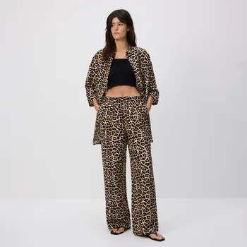 Dámské kalhoty Reserved - Kalhoty s vysokým podílem lnu - vícebarevná - 688AC-MLC - 688AC-MLC-M