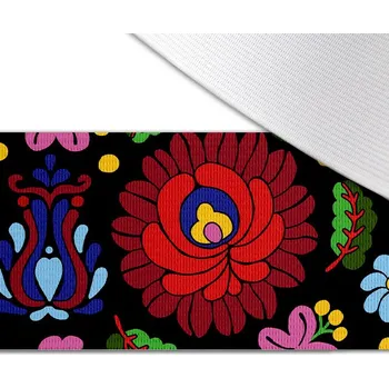 Guma s potiskem 5cm maďarská výšivka černá