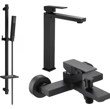 Vodovodní baterie Mexen Uno DQ77 vanová sada, černá - 71413DQ77-70 Bateriové soupravy