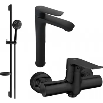 Vodovodní baterie Mexen Pecos DS75 sprchová sada, černá - 72714DS75-70 Bateriové soupravy