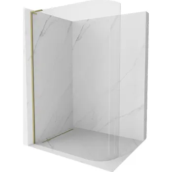 Mexen Kioto-R L zaoblená sprchová stěna Walk-in 120 x 200 cm, transparentní, zlatá - 800-120-103-50-06 Sprchové stěny