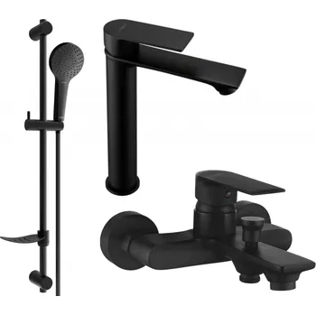 Vodovodní baterie Mexen Royo DF05 vana set, černý - 72213DF05-70 Bateriové soupravy