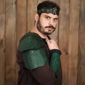 Karnevalový kostým Výprodej Kožené rameno Northmen s keltskou ražbou - Outlet
