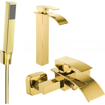 Vodovodní baterie Mexen Aries R77 vana set, zlatý - 744813R77-50 Bateriové soupravy