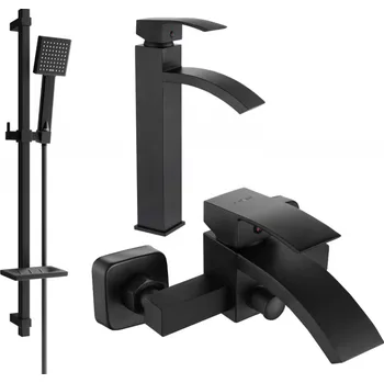 Vodovodní baterie Mexen Libra DQ45 vana set, černý - 745113DQ45-70 Bateriové soupravy