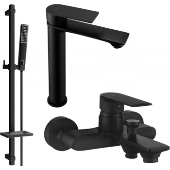 Vodovodní baterie Mexen Royo DQ72 vanová sada, černá - 72213DQ72-70 Bateriové soupravy