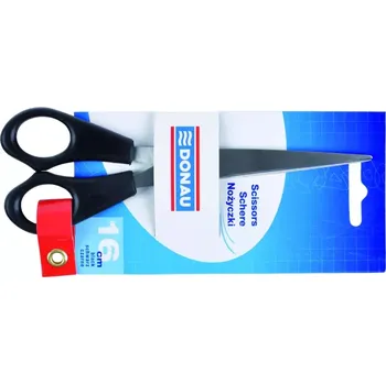 Kancelářské nůžky U7922001PL-01 DONAU kancelářské nůžky 16 cm, symetrické, ocel, odol.plast, černé