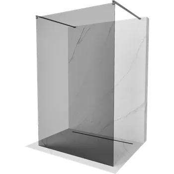 Mexen Kioto samostatně stojící sprchová stěna 100 x 200 cm, grafit 8 mm, kartáčovaná gun gray - 800-100-002-66-40 Sprchové stěny