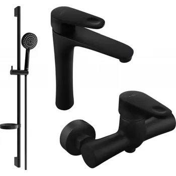 Vodovodní baterie Mexen Kama DS75 sprchová sada, černá - 72514DS75-70 Bateriové soupravy