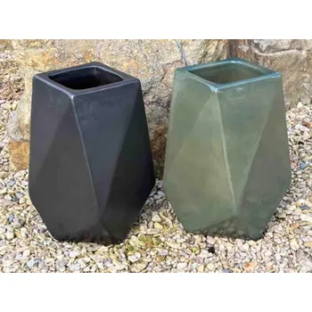 Zahradní dekorace ZahradniDekorace VÝPRODEJ: poslední kus - zelená - moderní váza Diamant, výška 62cm