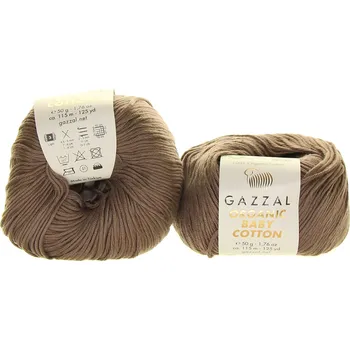 Příze Gazzal Organic Baby Cotton 452 hnědošedá