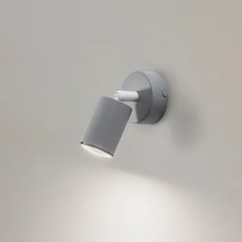 Lampička TK Lighting Nástěnné bodové svítidlo Livia, šedé, 13 cm, kov, nastavitelné, GU10 - Ø nástěnný držák 8 cm šedý 1 x 10 W LED - Doprava zdarma