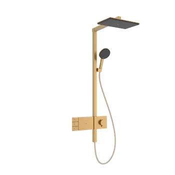 Vodovodní baterie Hansgrohe Raindance Alive Q - Showerpipe 210/340 2jet s termostatem ShowerSelect Comfort, kartáčovaný bronz 24590140