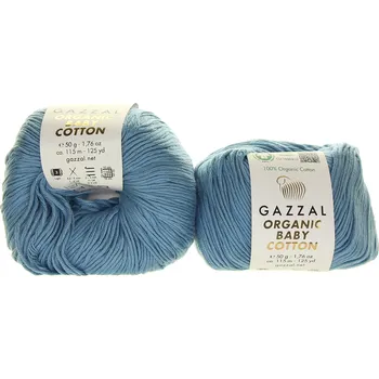 Příze Gazzal Organic Baby Cotton 451 šedomodrá