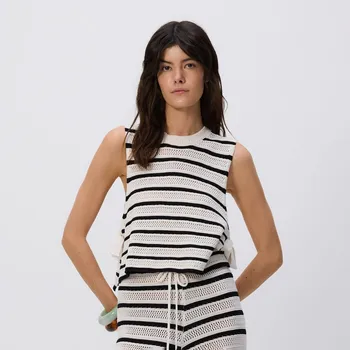 Dámský svetr Reserved - Žerzejový top s vázáním - vícebarevná - 037EZ-MLC - 037EZ-MLC-L