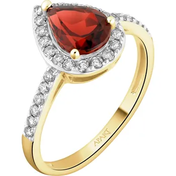 Prsten Zlatý prsten s brilianty a granátem - ryzost 585 - 103.814