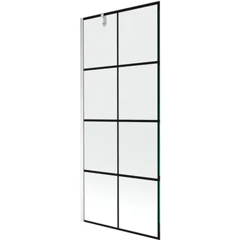 Vanová zástěna Mexen Next vana obrazovka jednodílná 80 x 150 cm, černá mřížka, chrom - 895-080-000-00-77-01 Vanové zástěny