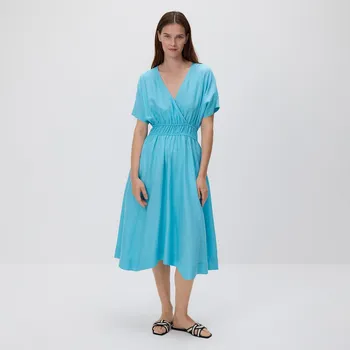 Dámské šaty Reserved - Šaty se lnem - tyrkysová - 634EH-66X - 634EH-66X-XXL