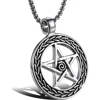 Přívěsek Steel Edge Ocelový náhrdelník s pentagramem WJHC70 Délka náhrdelníku: 60cm