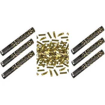 Konfeta SADA Konfety 40cm ZLATÉ METALICKÉ - Silvestr - 6 ks