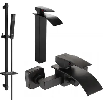 Vodovodní baterie Mexen Aries DQ77 vanová sada, černá - 744813DQ77-70 Bateriové soupravy