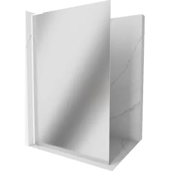 Mexen Kioto L sprchová stěna Walk-in 100 x 200 cm, zrcadlo, bílá - 800-100-103-20-50 Sprchové stěny