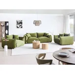 Sedací souprava zelená sametové čalounění 5místná s polštáři pohovka a křesla obývací pokoj Beliani