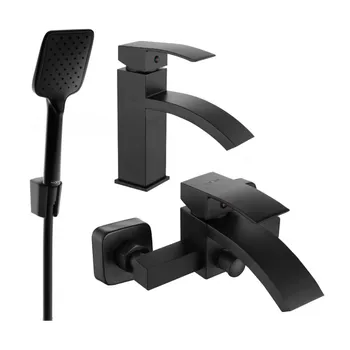 Vodovodní baterie Mexen Libra R62 vanová sada, černá - 745103R62-70 Bateriové soupravy
