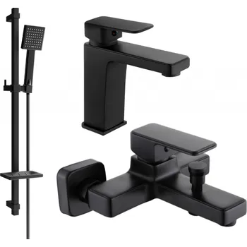 Vodovodní baterie Mexen Cetus DQ45 koupelnový set, černý - 744303DQ45-70 Bateriové soupravy