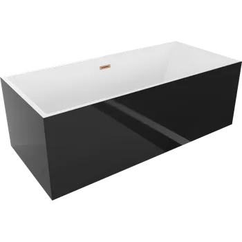 Vana Mexen Vigo volně stojící vana 178,5 x 80 cm, bílá/černá, přepad kartáčovaná měď - 51251788075-65 Volně stojící vany