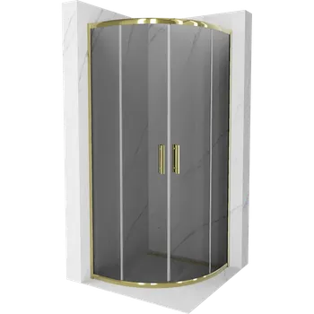 Mexen Rio půlkruhová sprchová kabina 80 x 80 cm, grafitová, zlatá - 863-080-080-50-40 Sprchové kouty