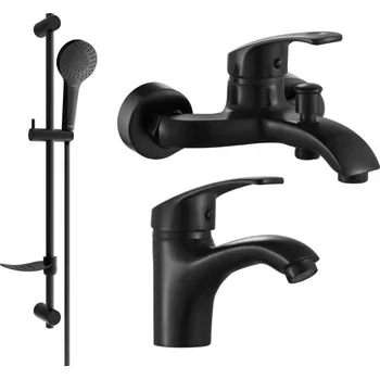 Vodovodní baterie Mexen Fabia DF05 vanová sada, černá - 746503DF05-70 Bateriové soupravy