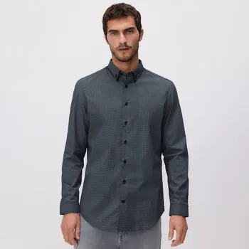 Pánská košile Reserved - Košile slim fit s vysokým podílem bavlny - tmavě šedá - 020CZ-90P - 020CZ-90P-S