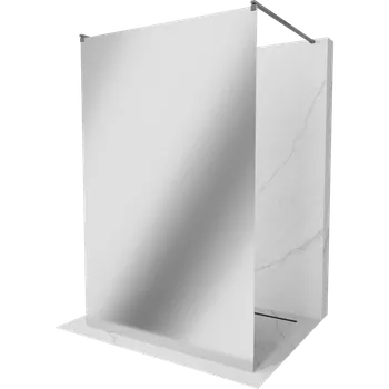 Mexen Kioto volně stojící sprchová stěna 100 x 200 cm, zrcadlo 8 mm, kartáčovaná zbraňová šedá - 800-100-002-66-50 Sprchové stěny