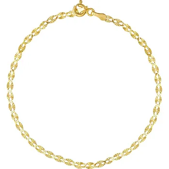 Náramek Zlatý náramek Valentino ze žlutého zlata s broušenými očky - 2,5 mm 18 cm