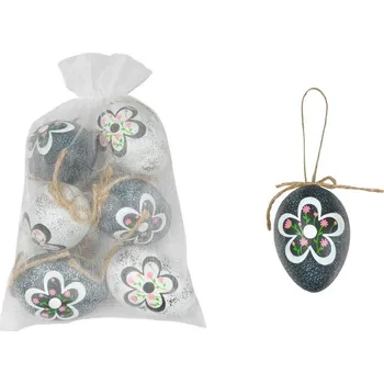 Velikonoční dekorace MFP vajíčka plast 6cm/6ks SB sáček 2221575