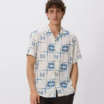 Reserved - Viskózová košile regular fit - krémová - 743FW-01P - 743FW-01P-M