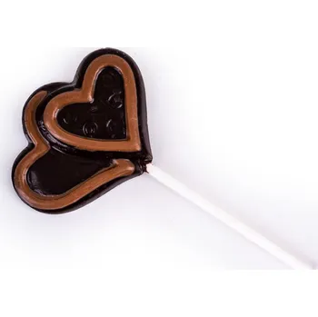 Čokoláda Choco Bonté Čokoládové lízátko hořké s mléčnou čokoládou - srdíčko