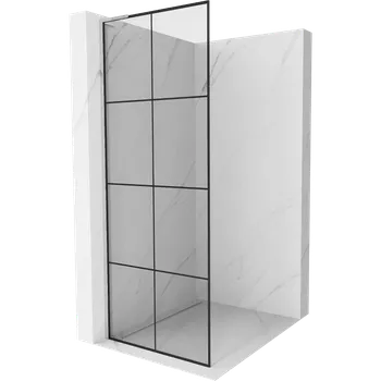 Mexen Kioto L sprchová stěna Walk-in 70 x 200 cm, černá mřížka, chrom - 800-070-103-01-77 Sprchové stěny