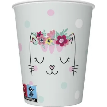 Papírové kelímky - Smiling Cat - 250 ml - 8 ks - KD01_OG_037901