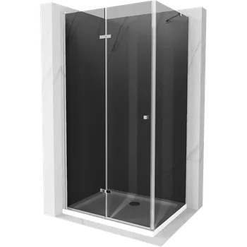 Mexen Lima skládací sprchový kout 80 x 90 cm, grafit, chrom + vanička Flat, bílá - 856-080-090-01-40-4010 Sprchové kouty s vaničkou